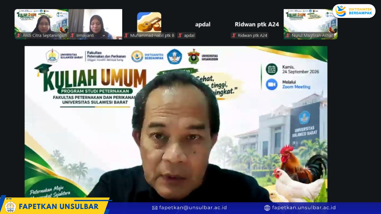 Program Studi Peternakan Unsulbar Gelar Kuliah Umum tentang Manajemen Kesehatan Ternak Unggas