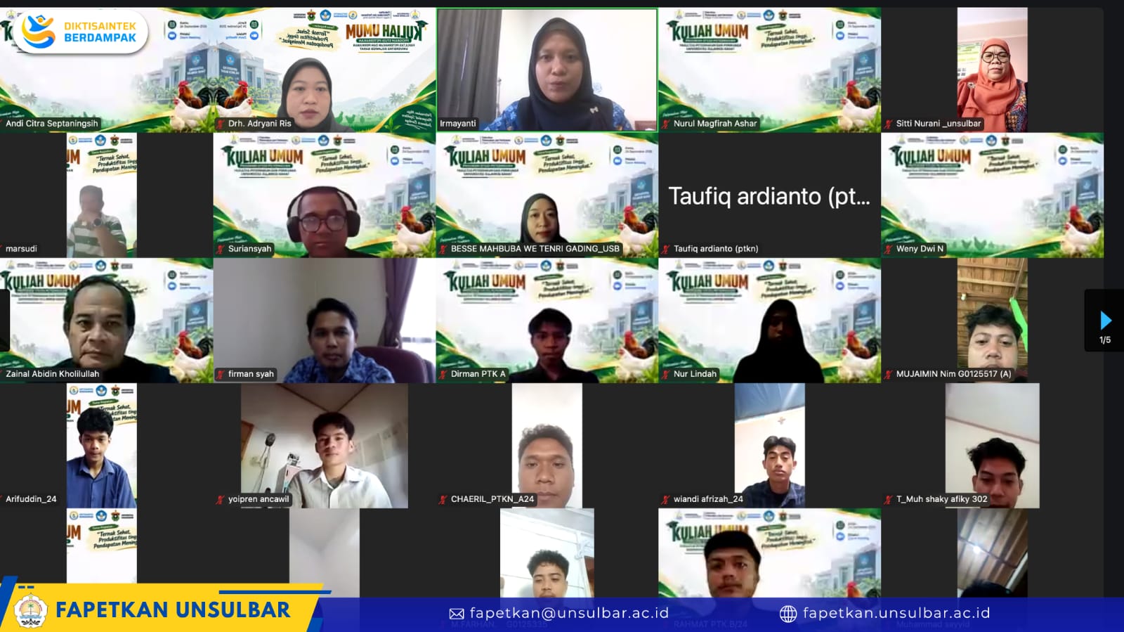 Program Studi Peternakan Unsulbar Gelar Kuliah Umum tentang Manajemen Kesehatan Ternak Unggas