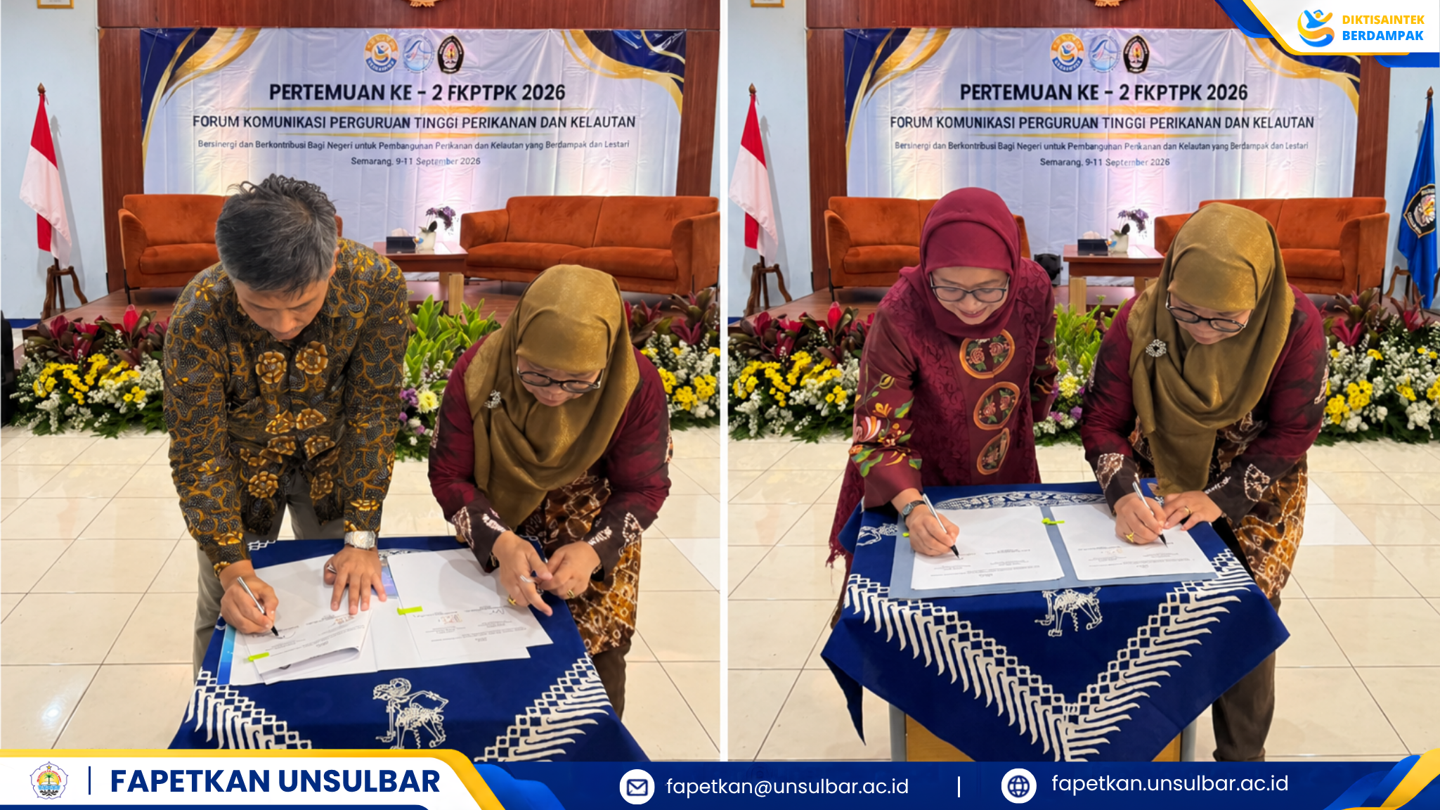 Fapetkan Perkuat Kolaborasi dengan Fakultas Perikanan dan Ilmu Kelautan Undip dan Fakultas Perikanan dan Kelautan Unair melalui Penandatanganan PKS