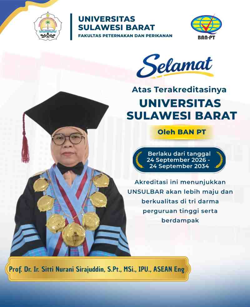 Civitas Akademika Fapetkan Unsulbar Ucapkan Selamat atas Terakreditasinya Universitas Sulawesi Barat oleh BAN-PT