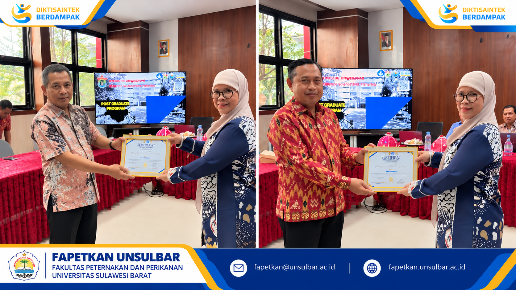 Penyerahan Sertifikat Penghargaan Fapetkan UNSULBAR